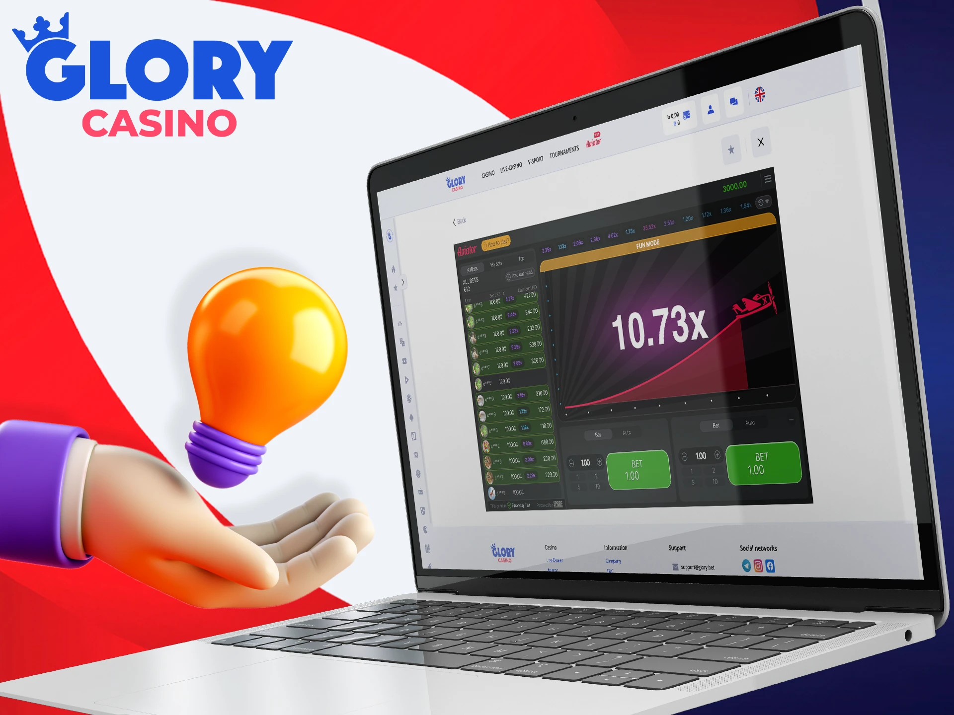 Explore the best tactics and betting systems for Aviator at Glory Casino.