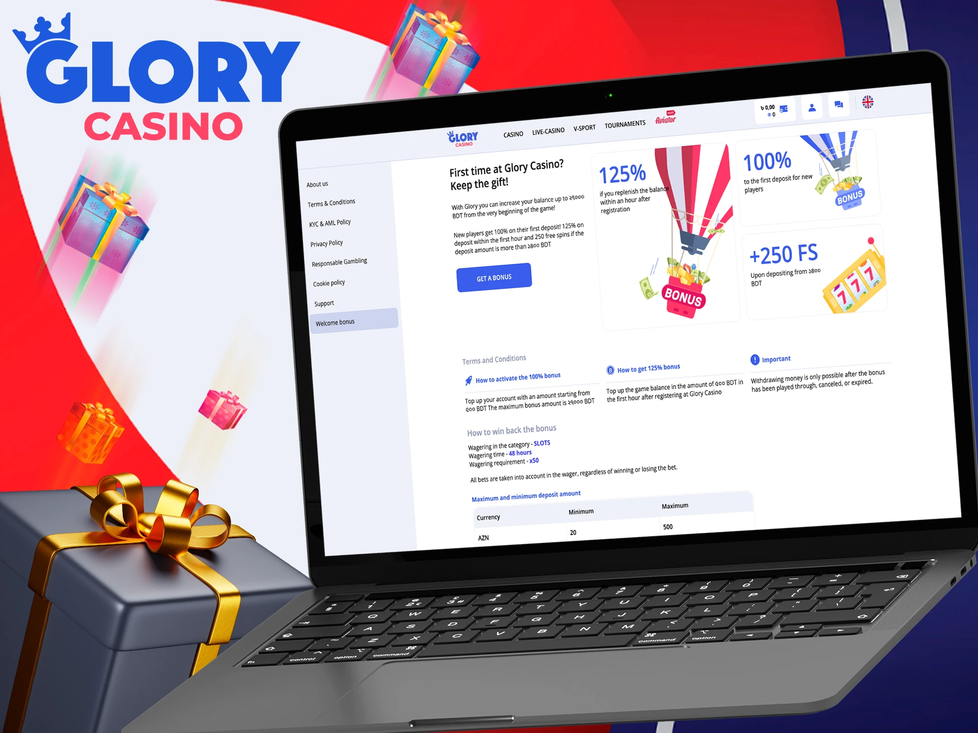 How to successfully activate and use your Glory Casino Welcome Bonus.