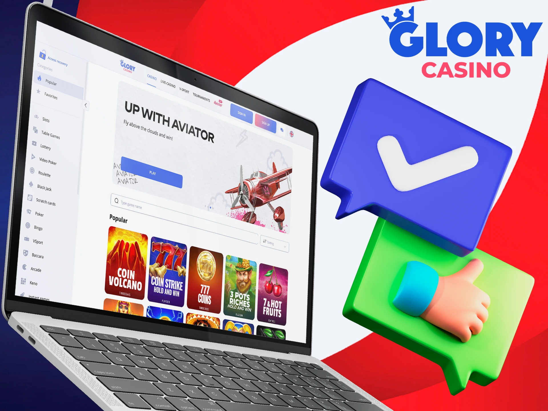 Explore the unique advantages of playing at Glory Casino.