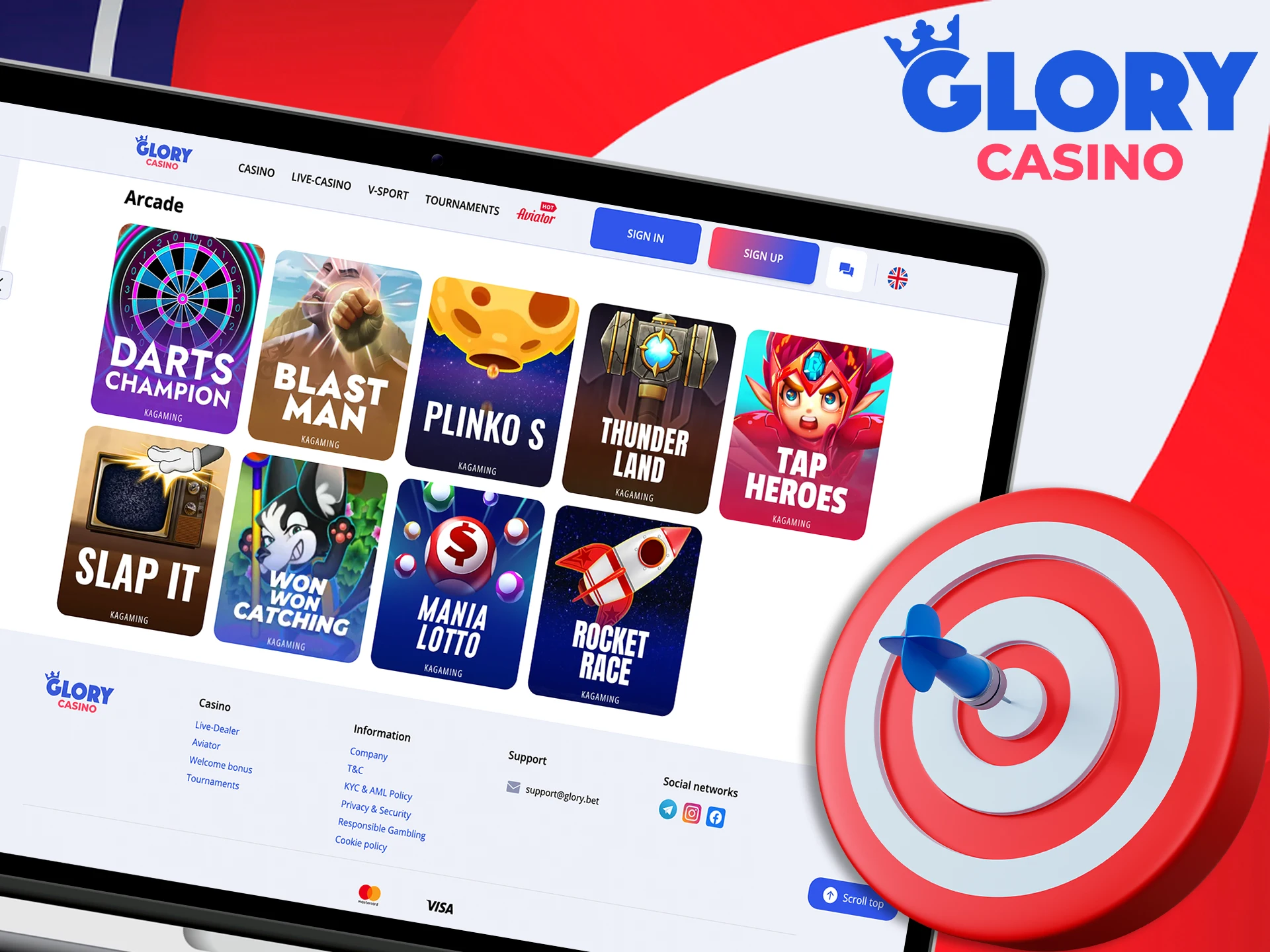 Discover an exciting arcade game in the Glory Casino library.