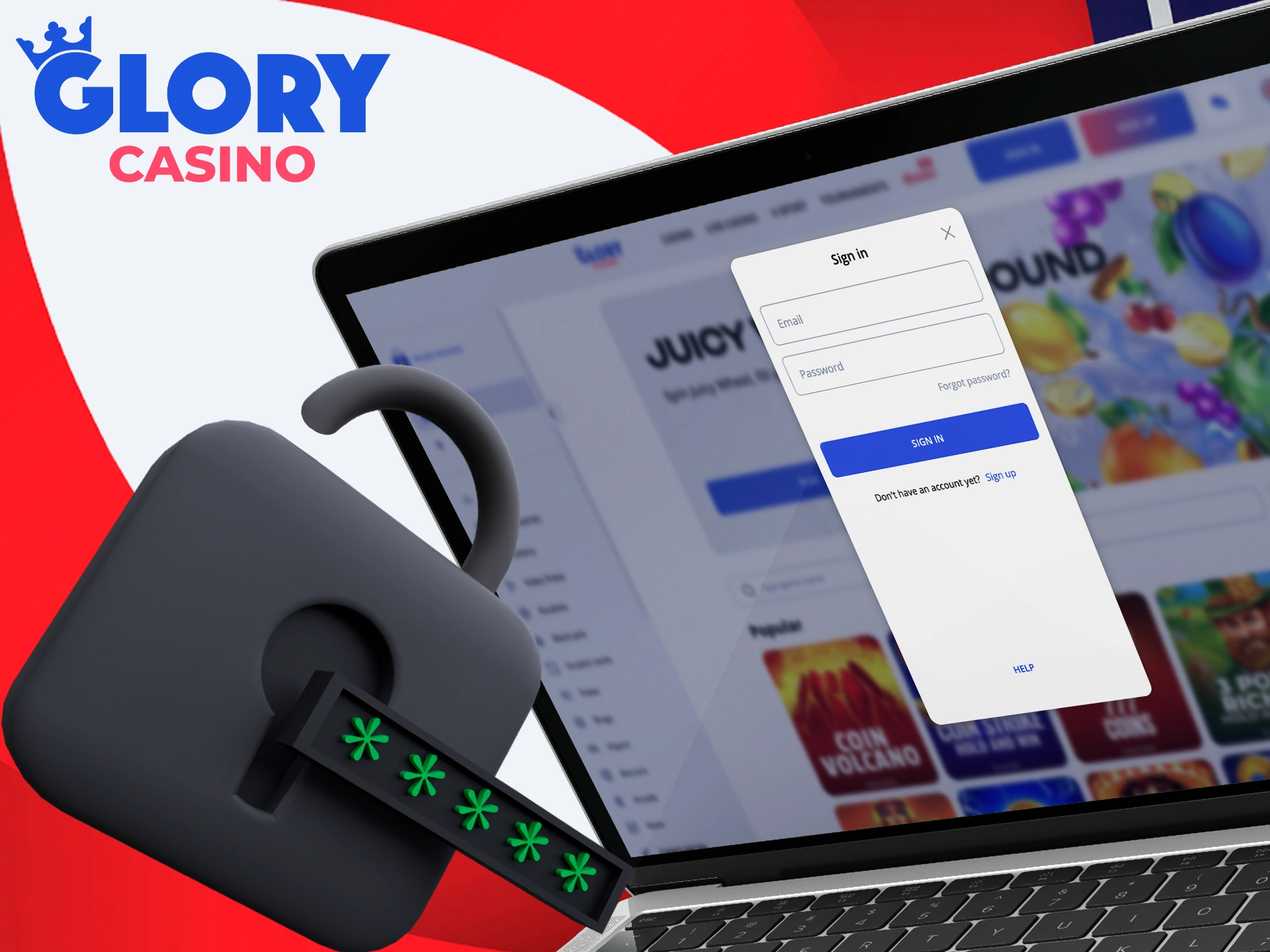 Sign in to your Glory Casino account and let the games begin.