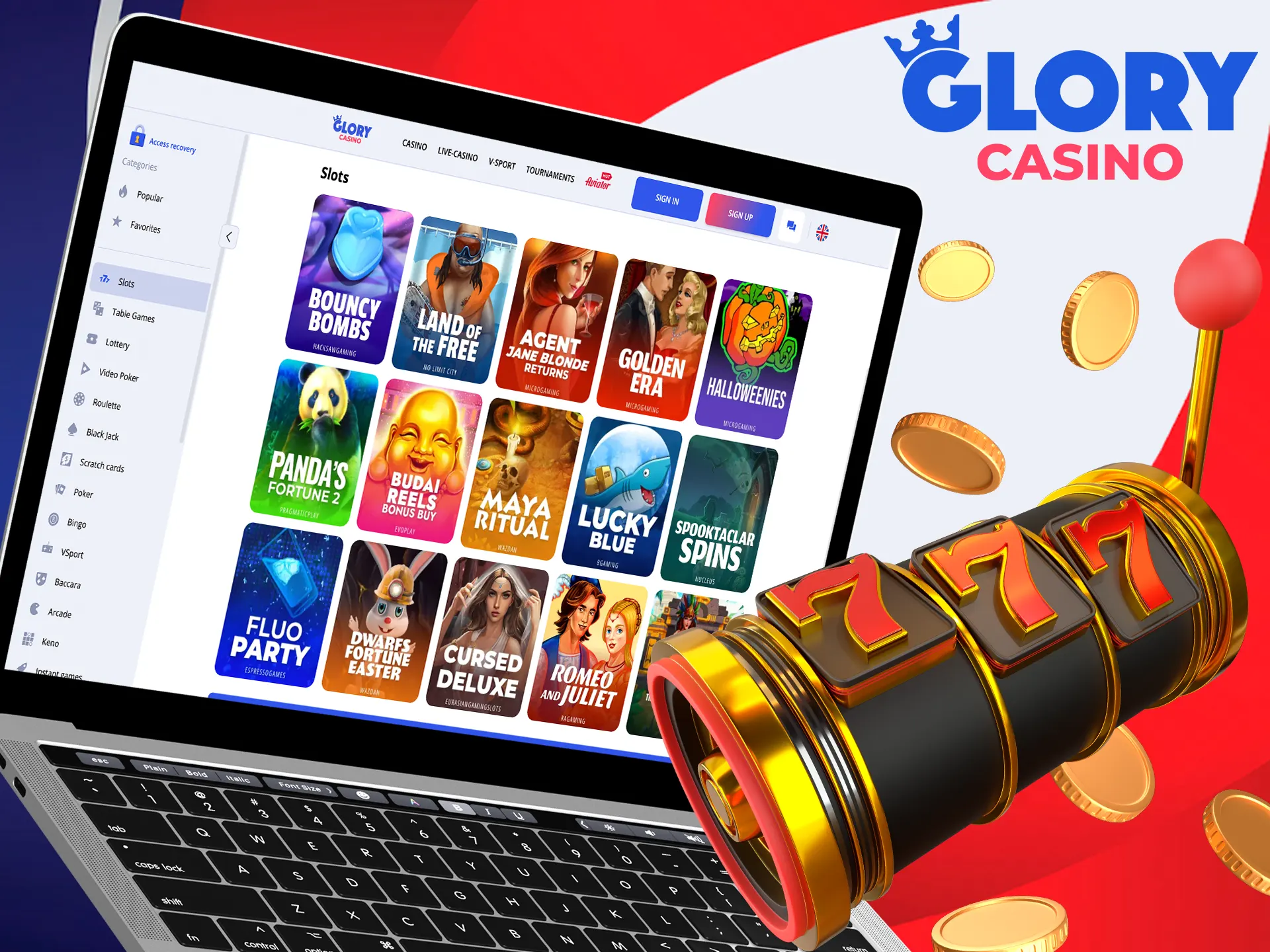 Pick your favorite slot and start winning at Glory Casino.