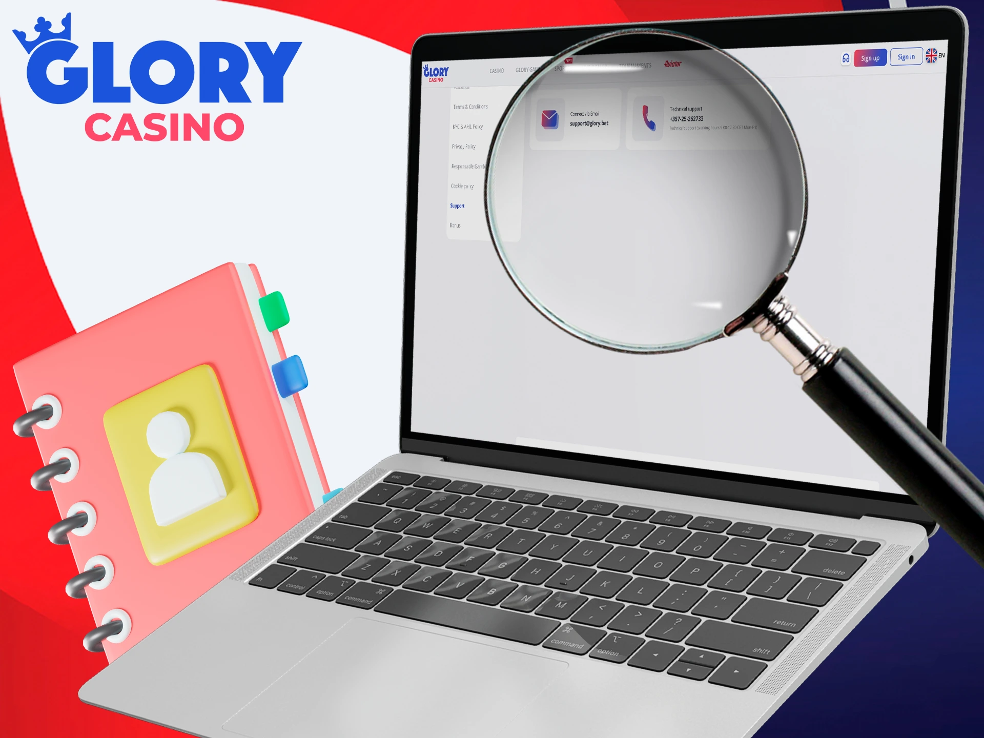 Simply use the provided contact information to get the assistance you need from Glory Casino.