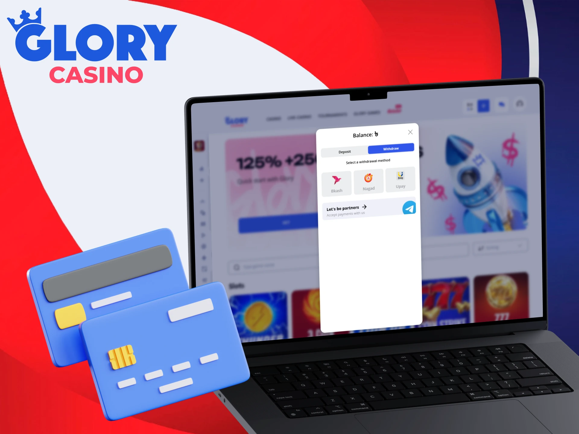 Explore the various payment and payout options supported by Glory Casino.
