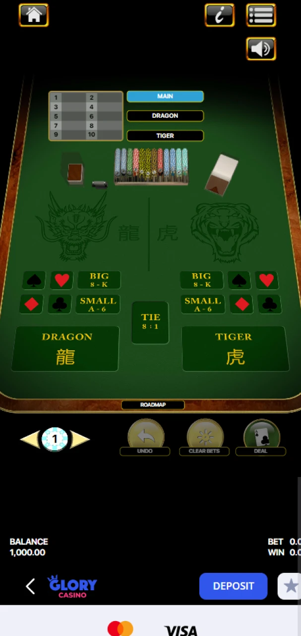 Place your first bets and enjoy the experience at Glory Casino.