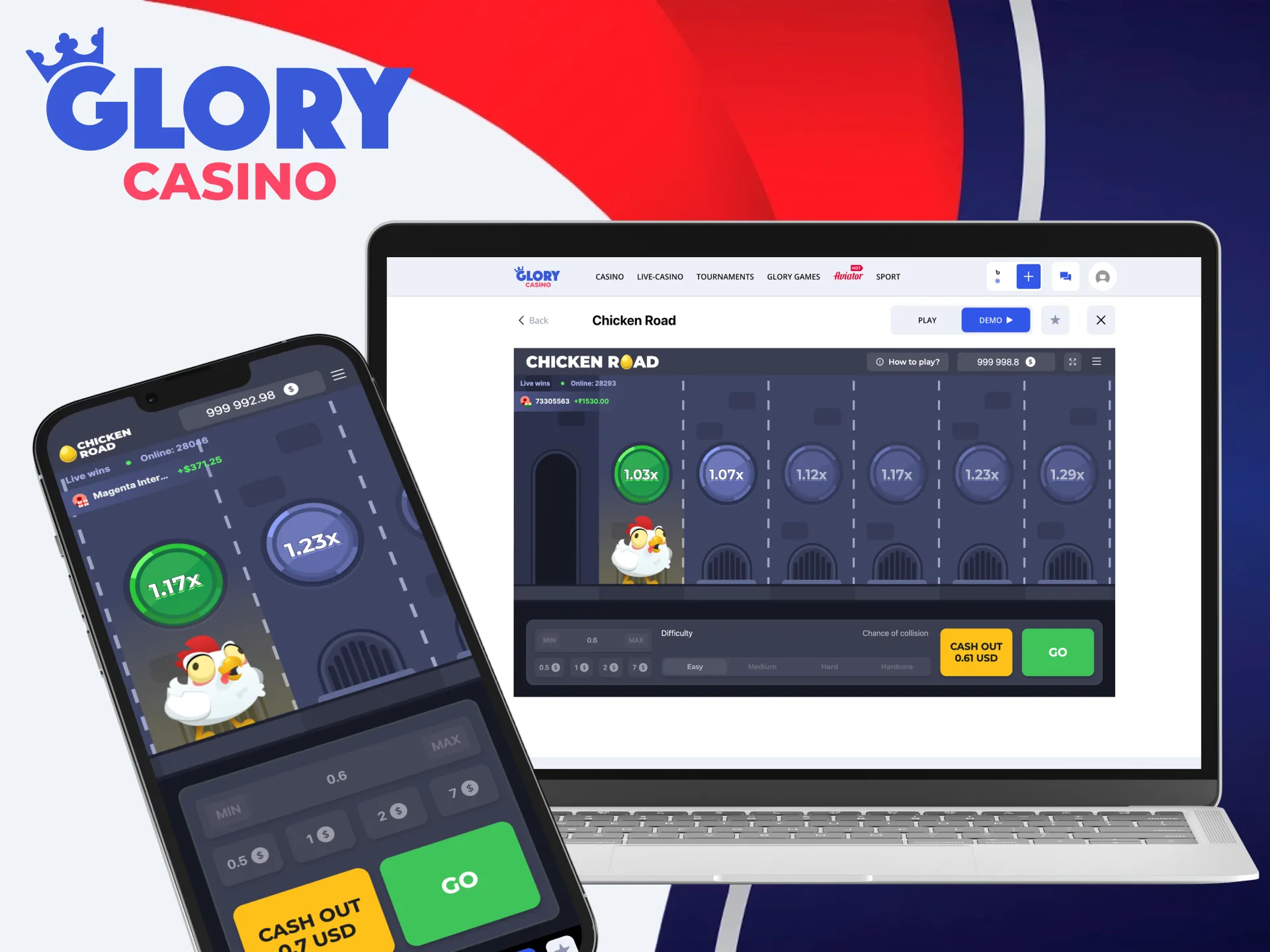 Get some free practice with the Chicken Road demo at Glory Casino.