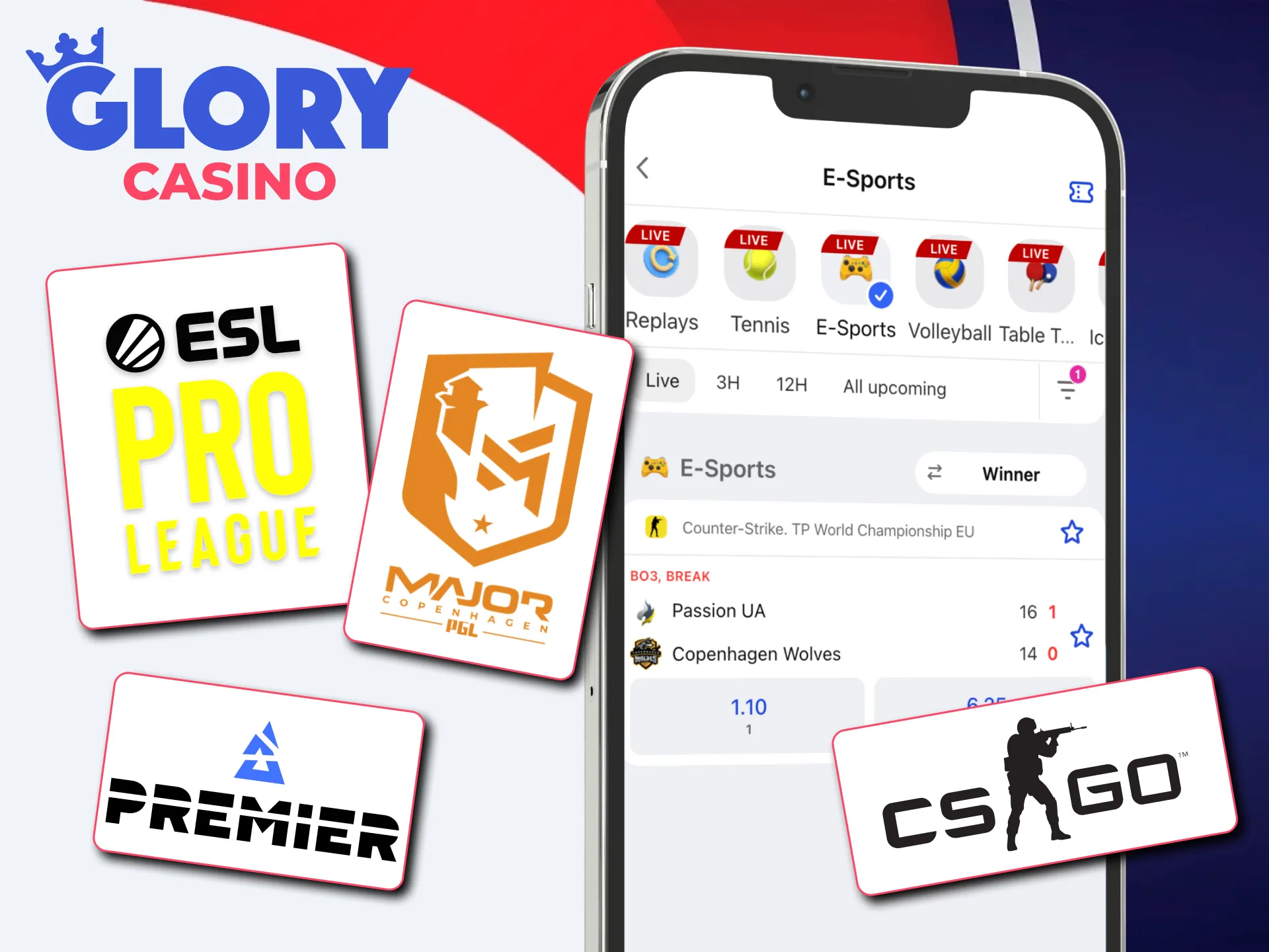 Glory Casino offers comprehensive coverage of BLAST, ESL, PGL, and IEM CS2 matches.